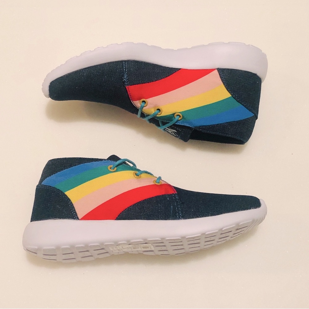 YRU Denim Rainbow Hibeam Sneakers 8